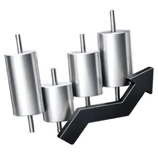 Ícone 3D de gráfico de candlestick de negociação na página sobre a Zênite Caudalório